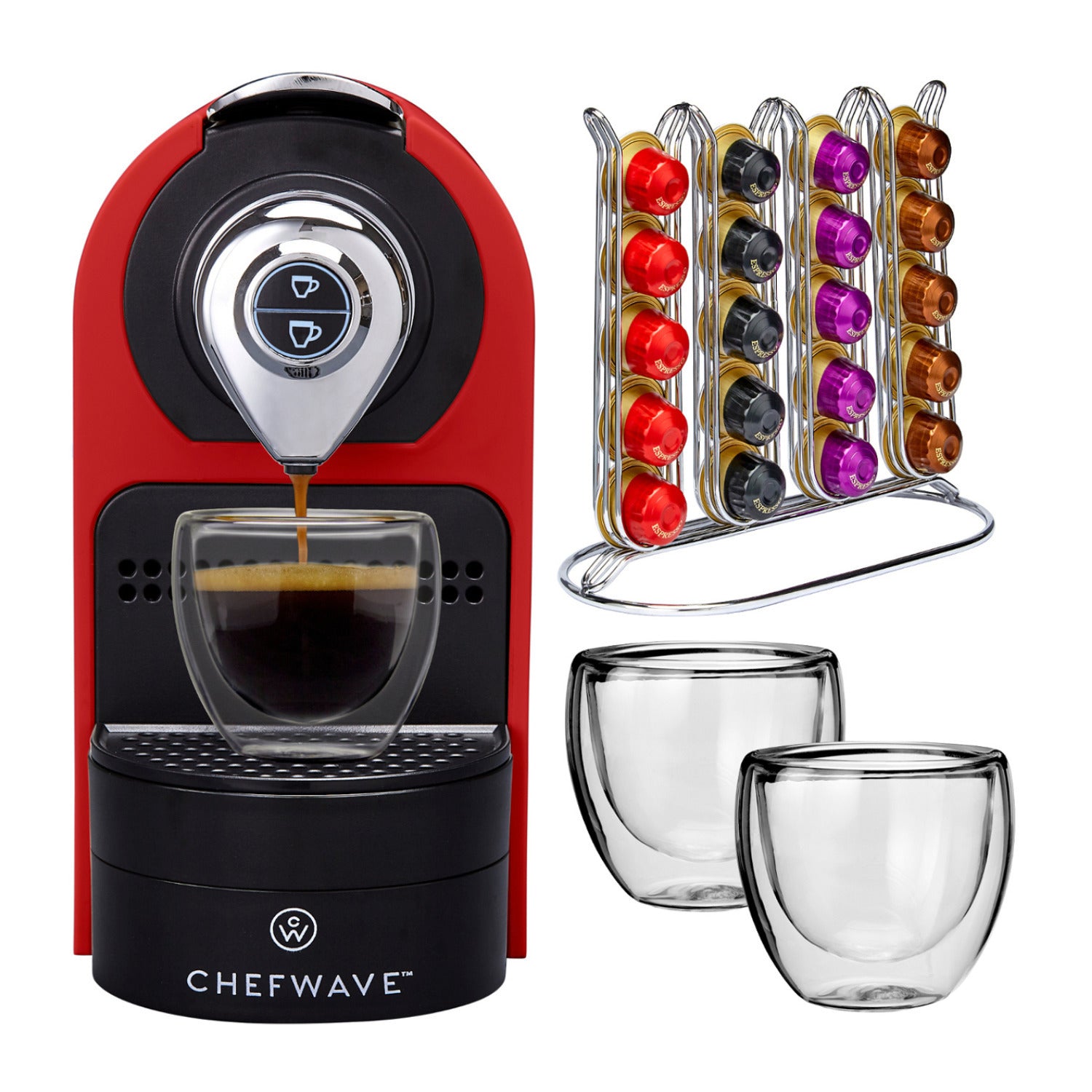 ChefWave Kava Espresso Machine - Premium Coffee Maker w/Coffee Capsules 30-Pack