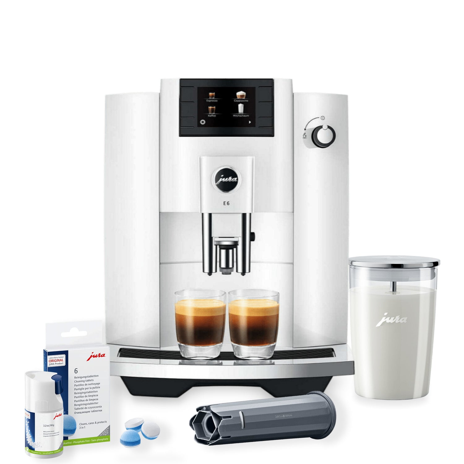 Jura E6 Automatic Espresso Machine with Stabilizer, and Accessories