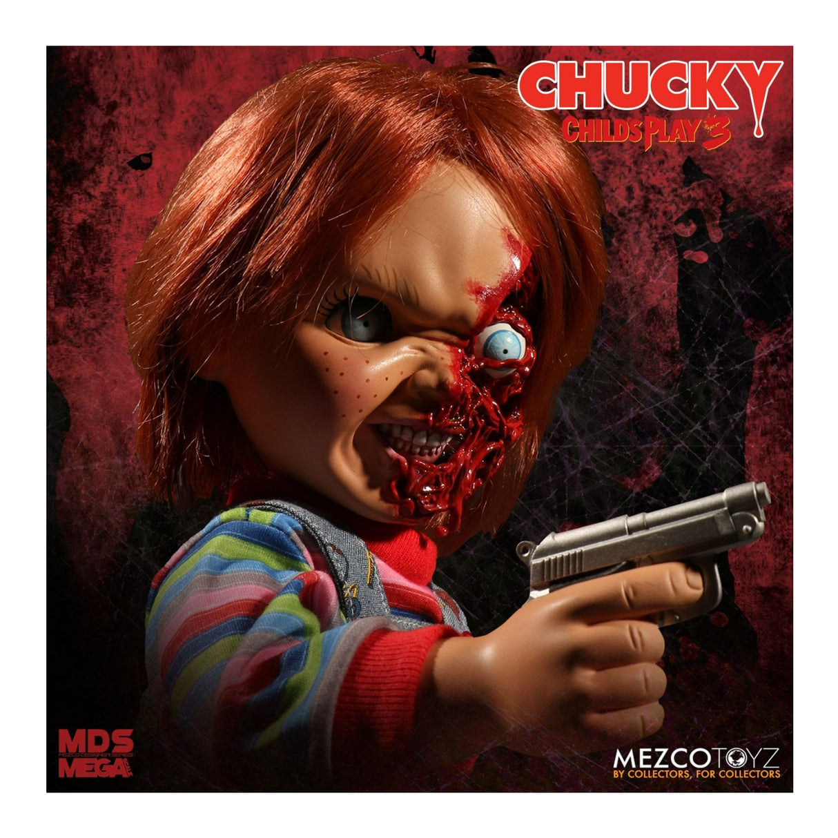 Mezco Toyz Child's Play 3 Talking Pizza Face Chucky 15-Inch Action Figure