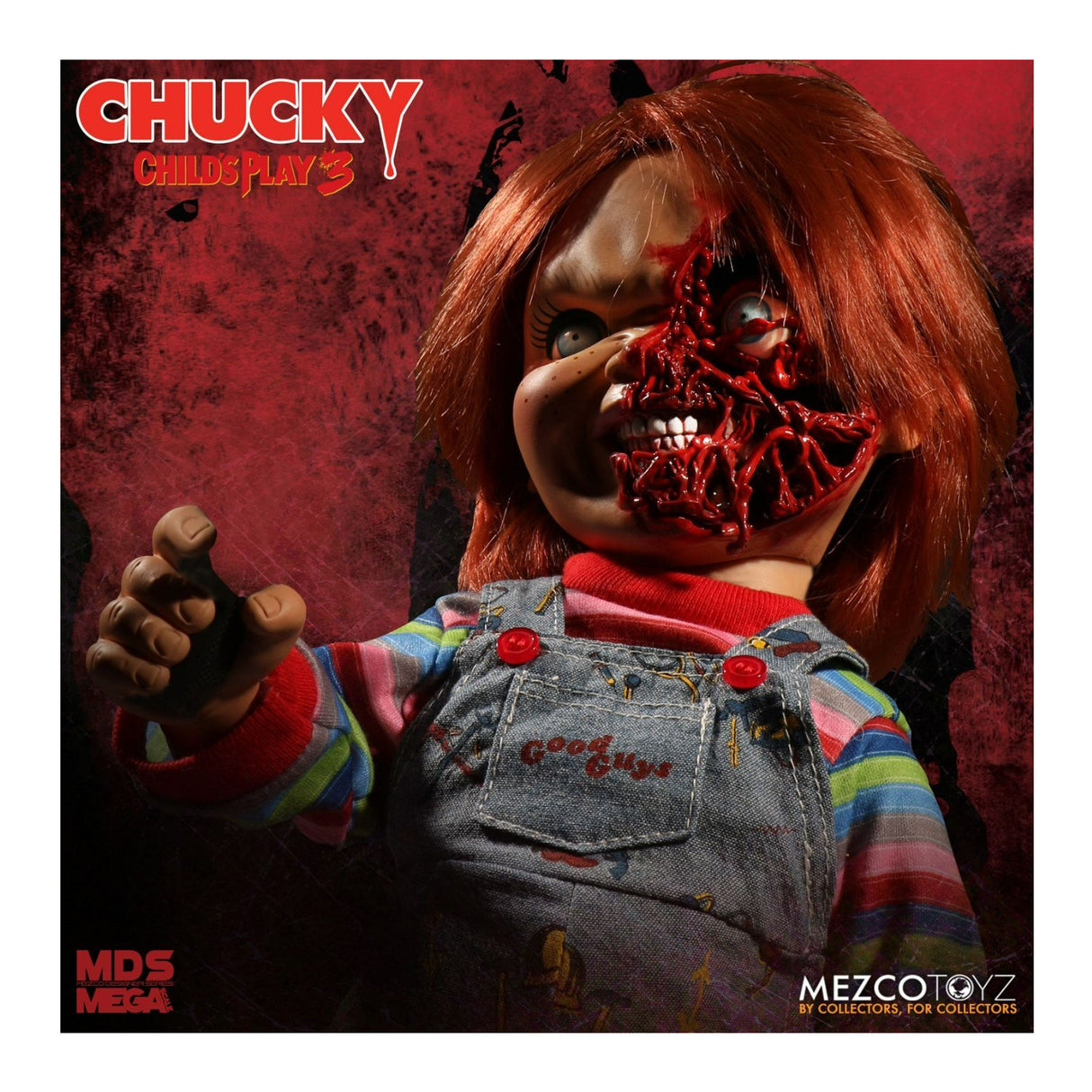 Mezco Toyz Child's Play 3 Talking Pizza Face Chucky 15-Inch Action Figure