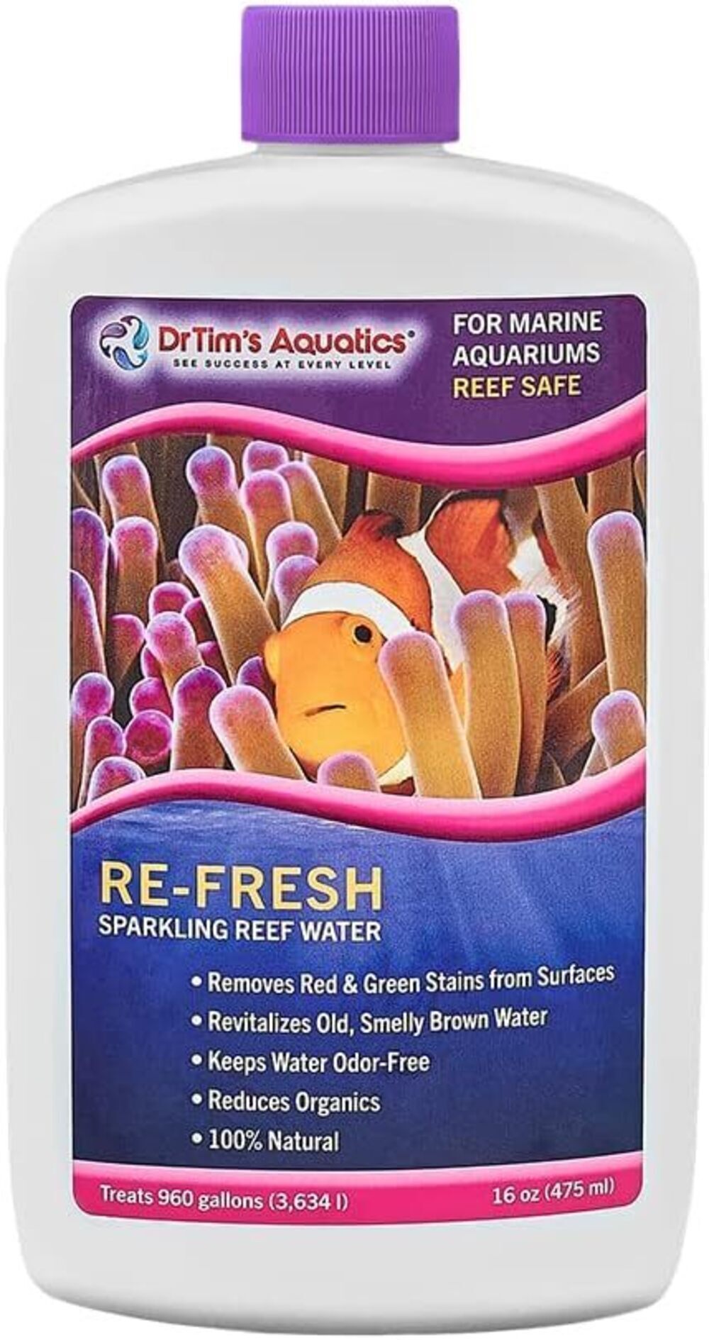 DrTim Natural Fish Tank Sanitizer & Revitalizer Conditioner Solution 16oz
