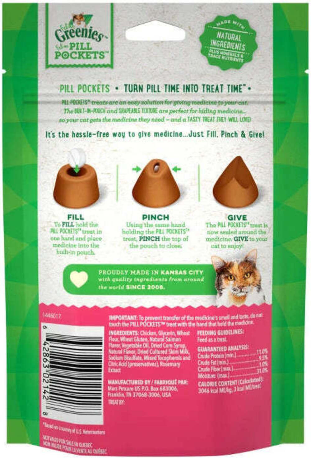 Greenies Pill Pockets Salmon Treats For Cat 45 oz. 1 pk
