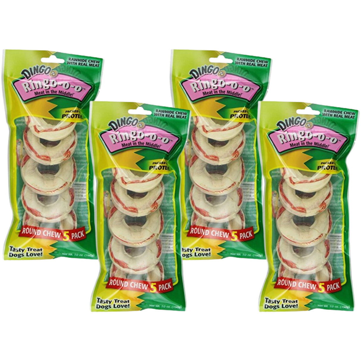 Dingo Ringo Rawhide Treats (Ringo-o-o), Pack of 4