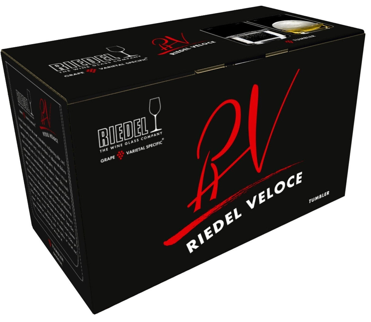 Riedel Veloce Crystal Water Glasses - Dishwasher-Safe & Durable Set of 4 Bundle