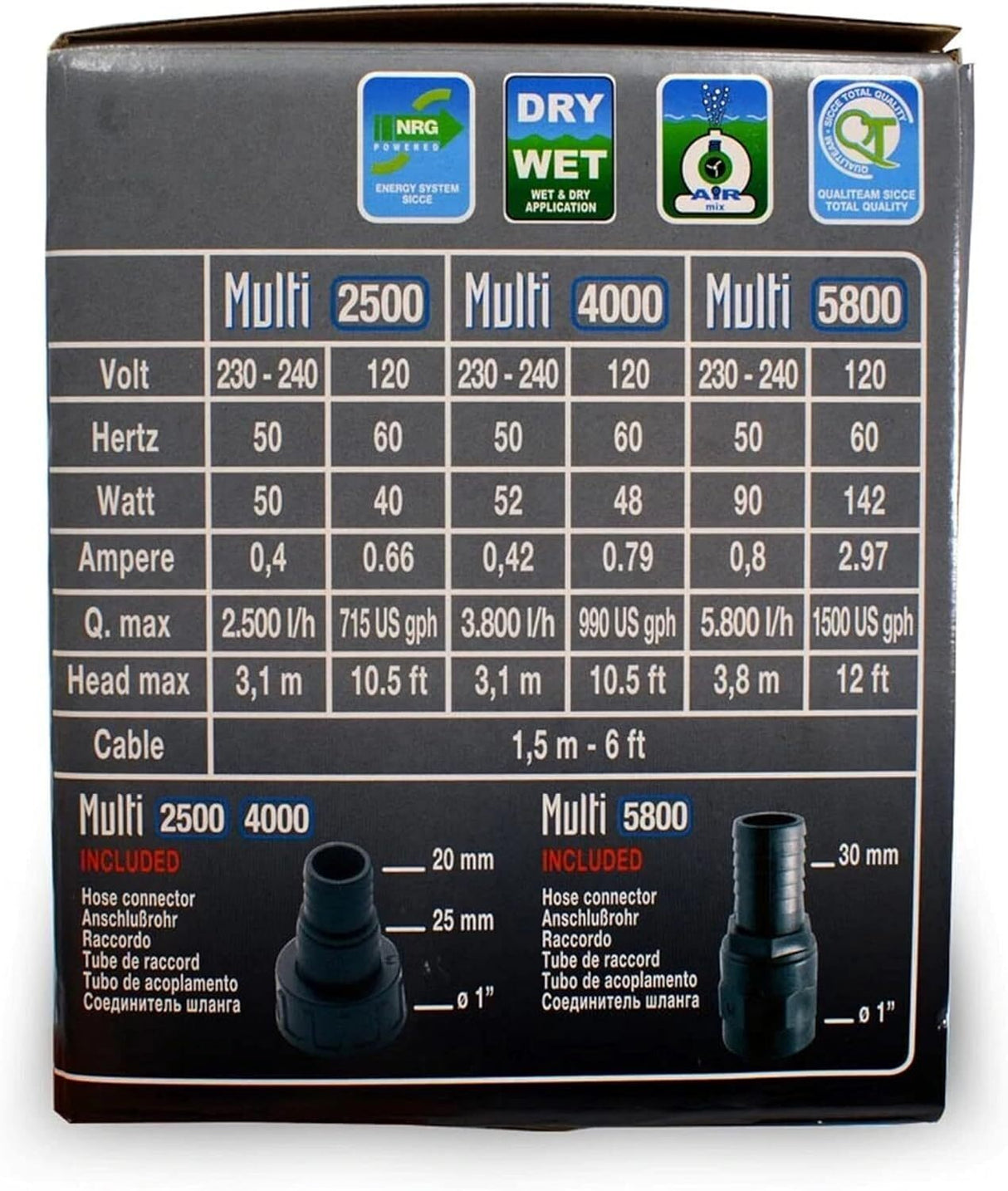 SICCE MULTI 2500 Multifunction Aquarium Pump, 715 GPH