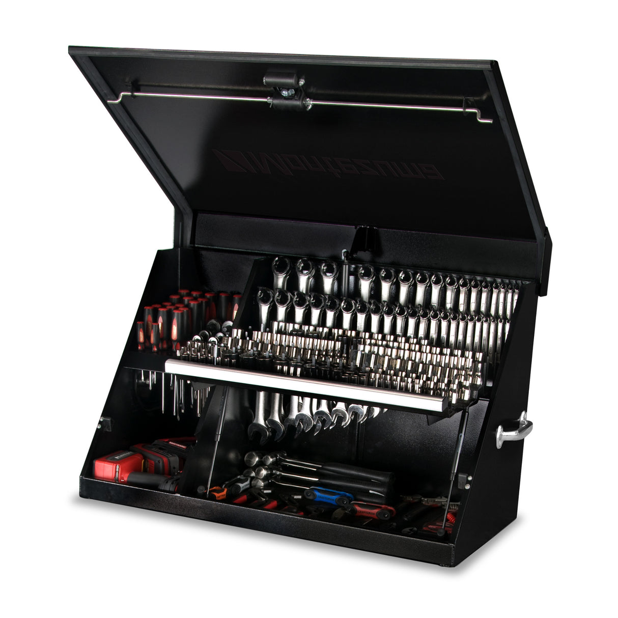 Montezuma XL450G 36 x 17 inch Triangle Toolbox (Steel, Textured Light Gray)