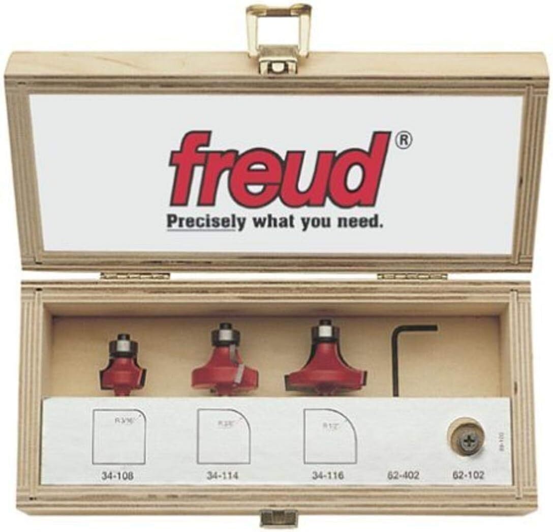 Freud 89-100: 3 Piece Round Over/Beading Bit Sets (1/4in Shank)