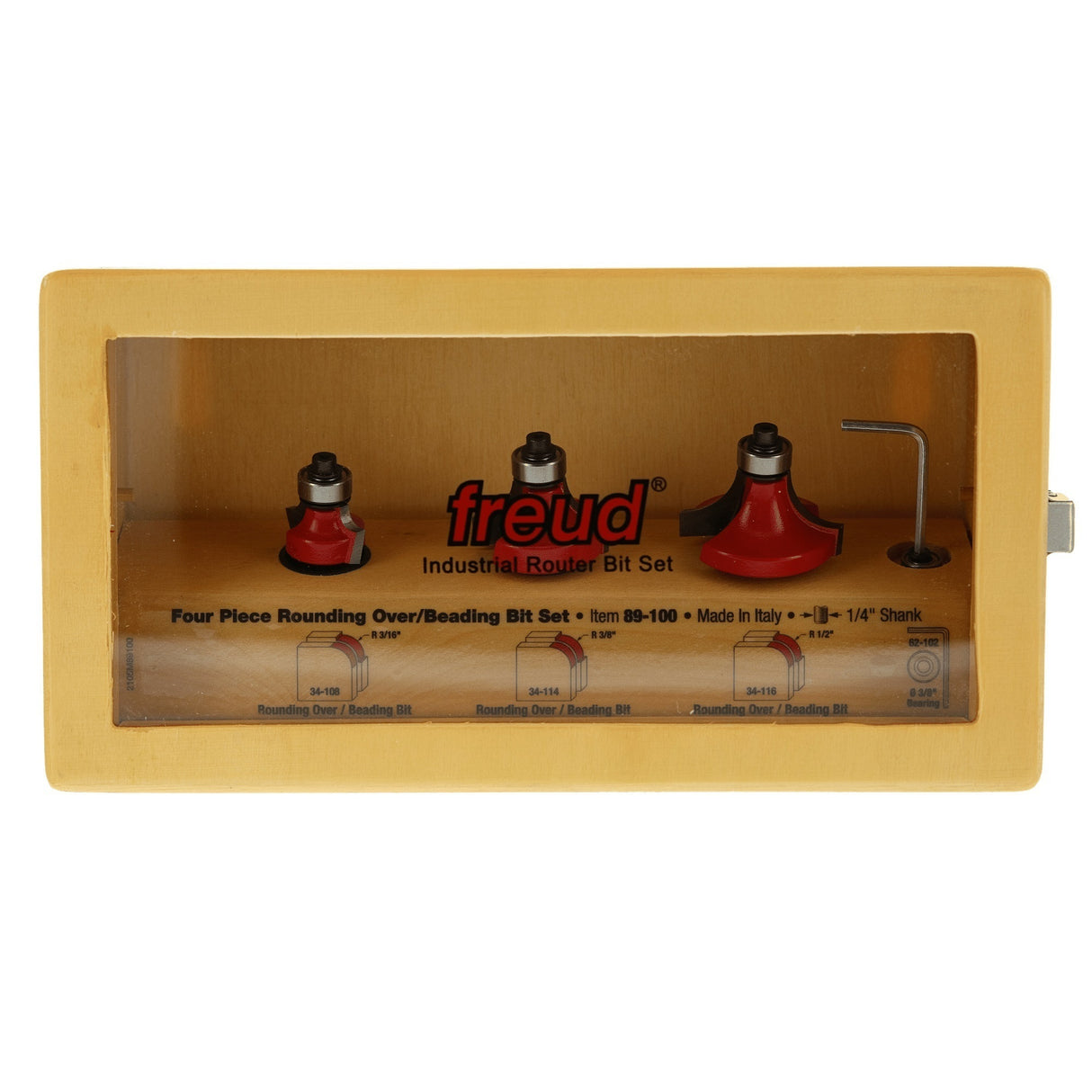 Freud 89-100: 3 Piece Round Over/Beading Bit Sets (1/4in Shank)