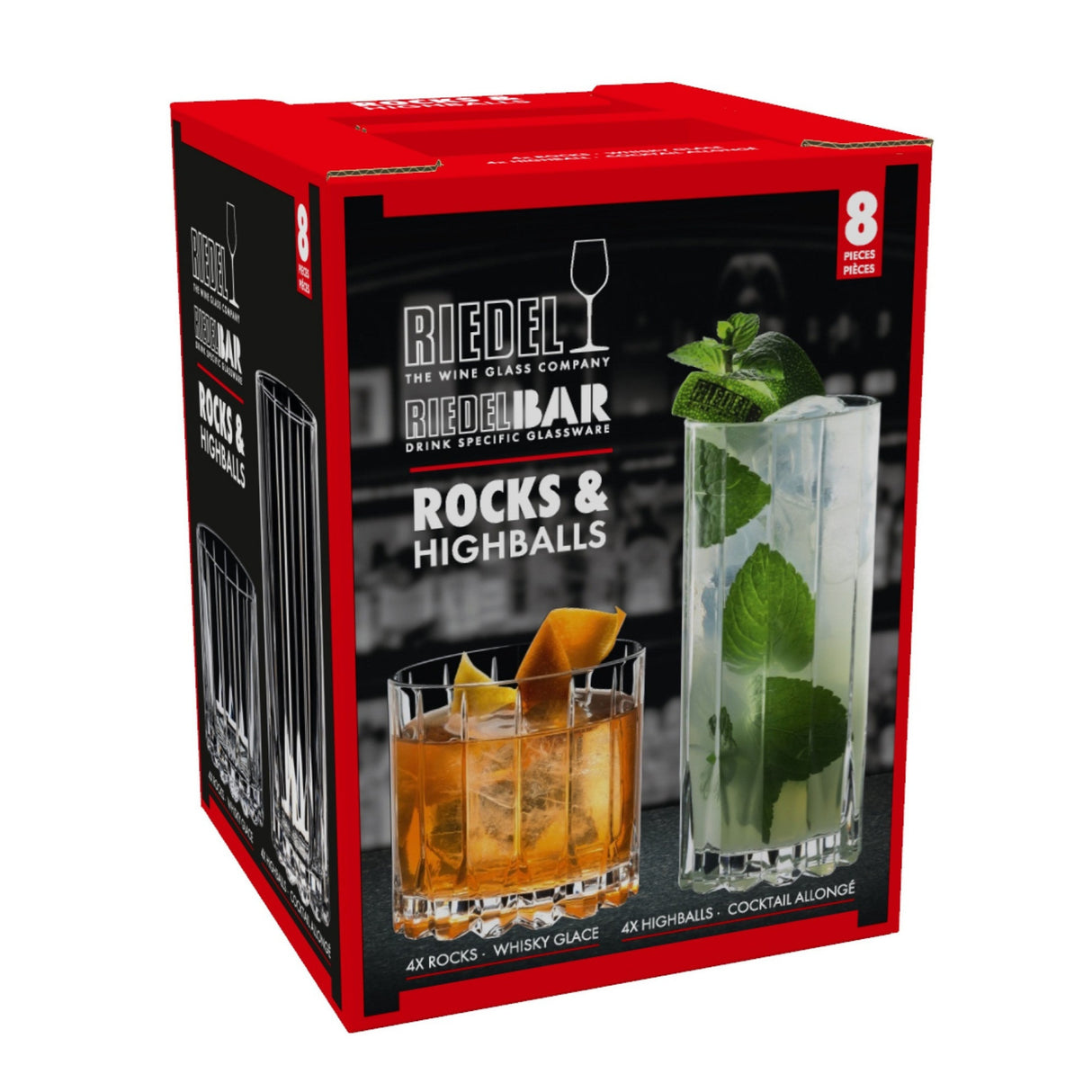 Riedel Drink Specific Glassware Rocks and Highball Set of 16 w/Aerator and Cloth
