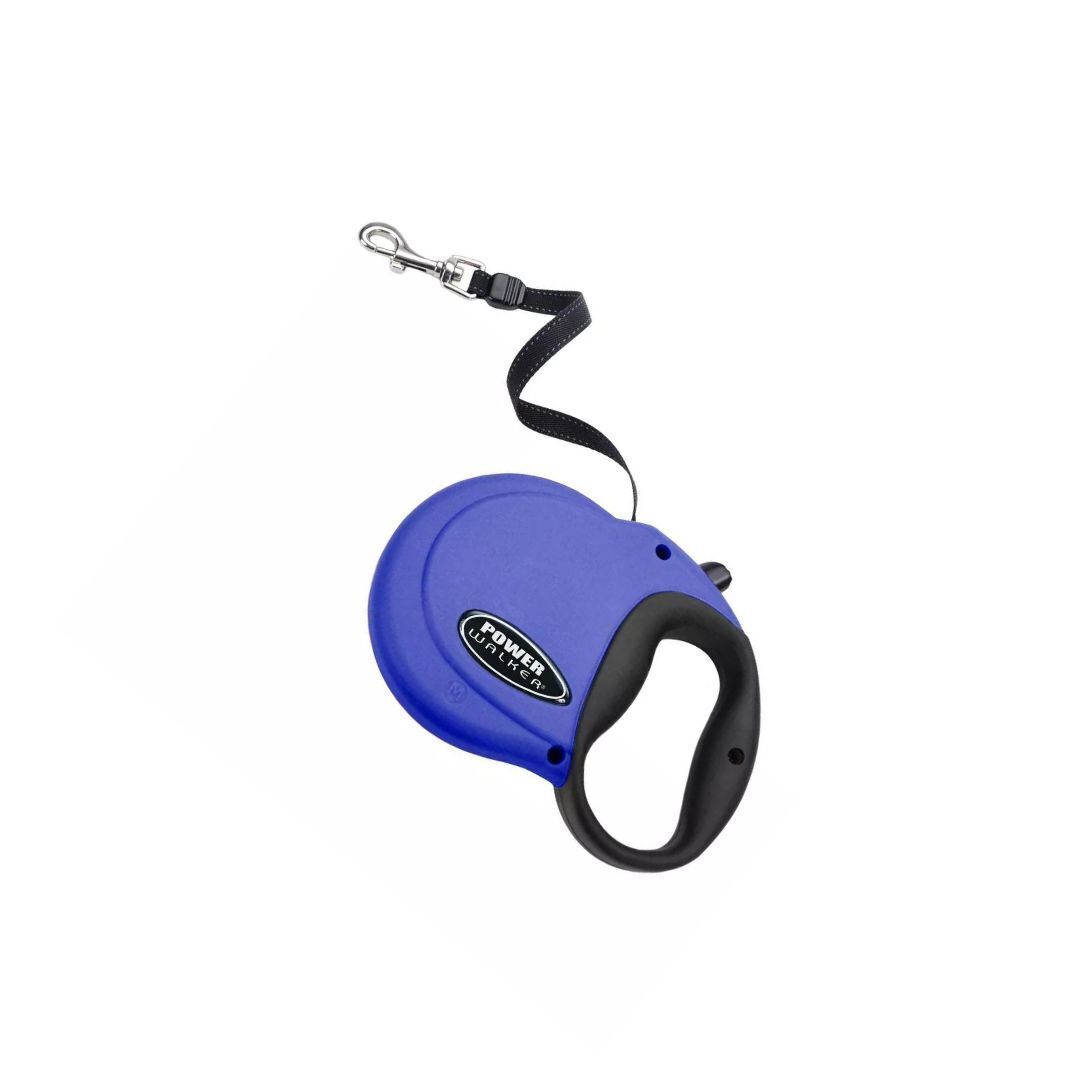 Coastal Pet Power Walker Dog Retractable Leash- Blue - Medium