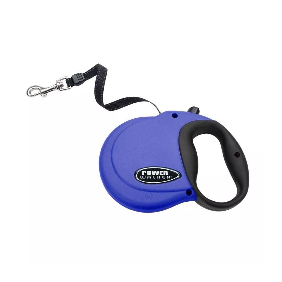 Coastal Pet Power Walker Dog Retractable Leash- Blue - Medium
