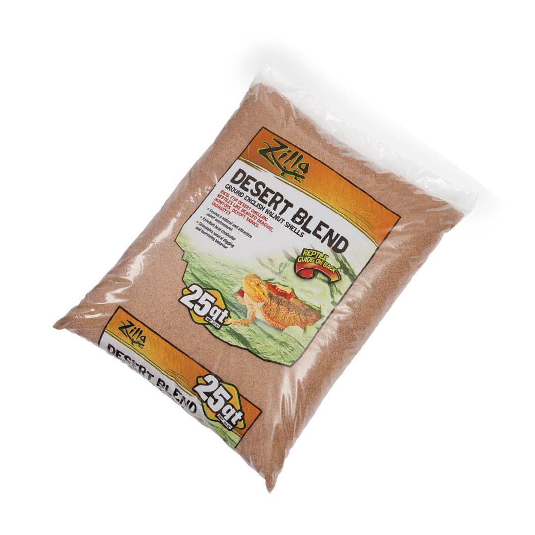 Zilla 11763 Ground English Walnut Shells Desert Blend, 25-Quart Bag,Black