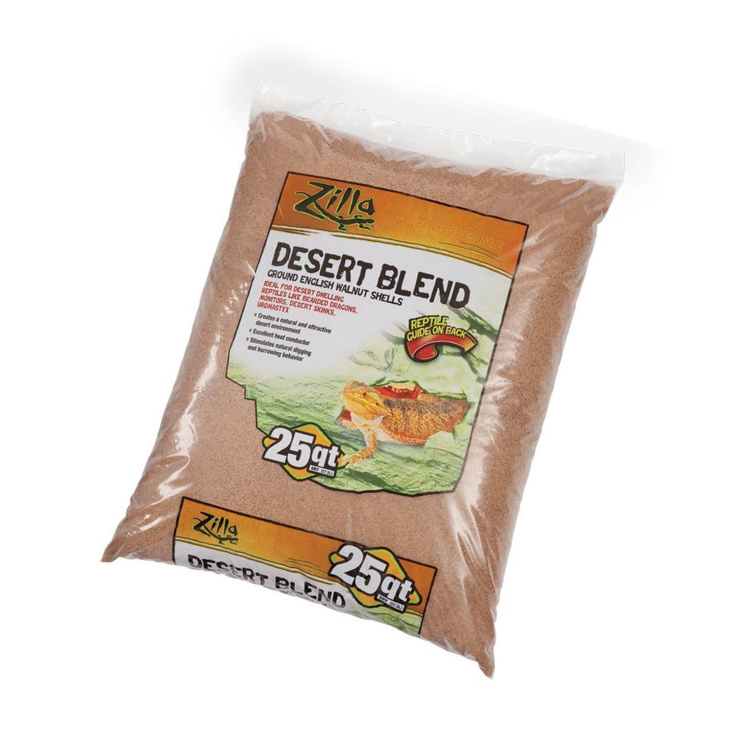 Zilla 11763 Ground English Walnut Shells Desert Blend, 25-Quart Bag,Black