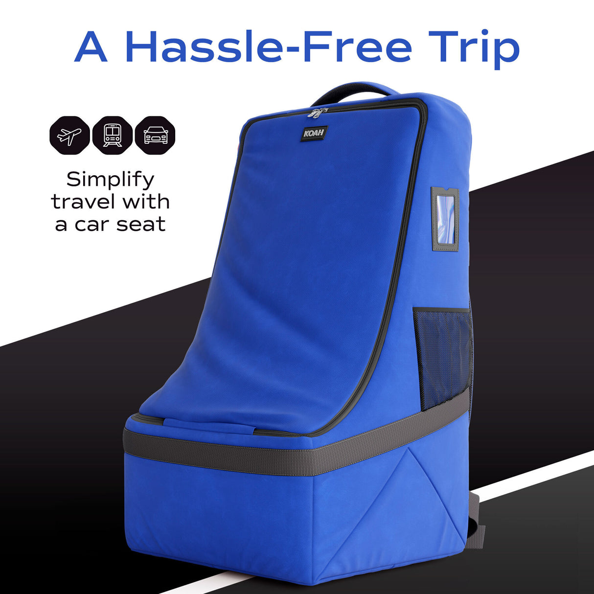 Koah Car Seat Backpack for Air Travel - Portable and Waterproof Design (Dark Blue)