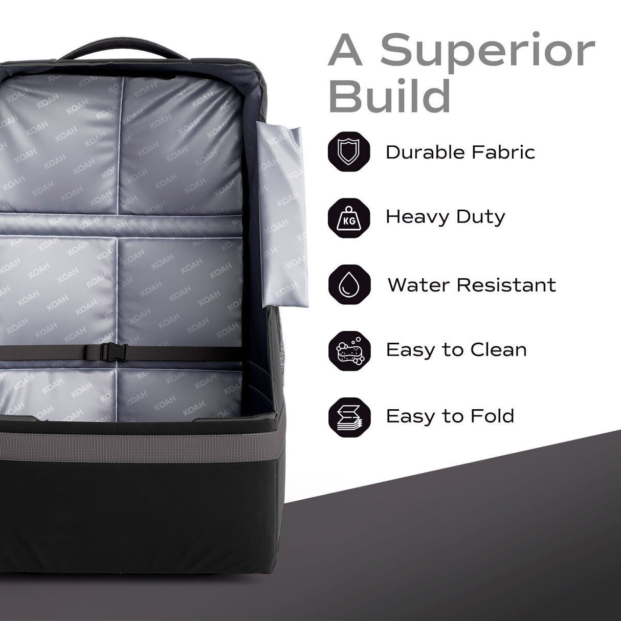 Koah Car Seat Backpack for Air Travel - Portable and Waterproof Design (Black)