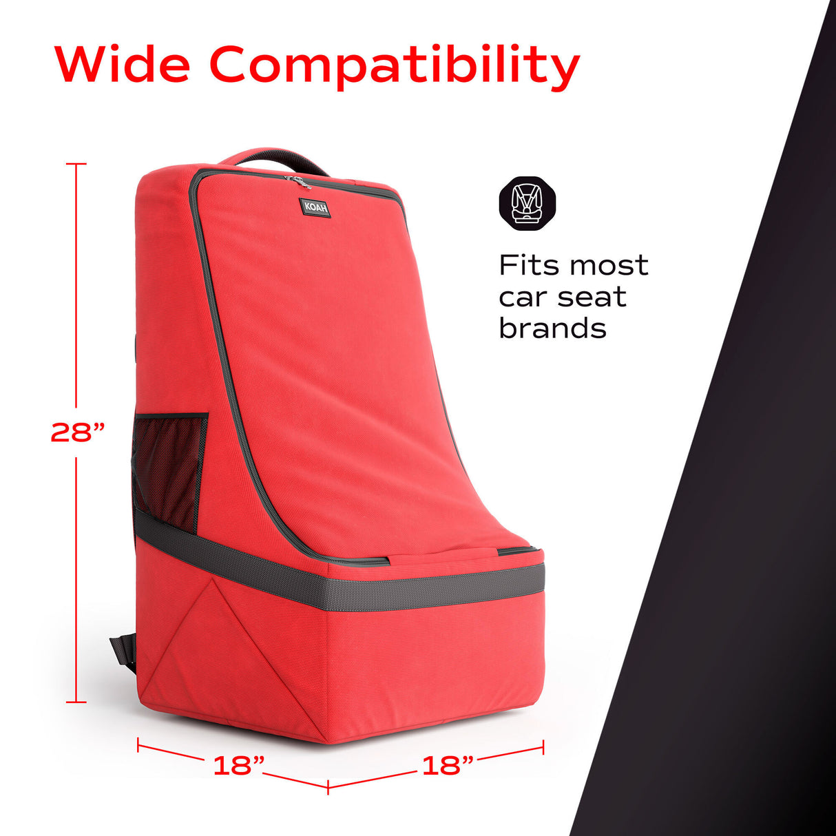 Car seat Backpack for air travel Car seat travel bag (Red)