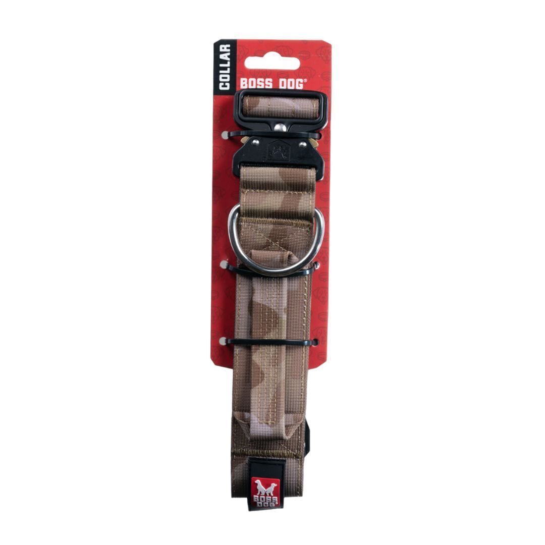 Boss Dog Tactical Collar (Large, Tan Camo)