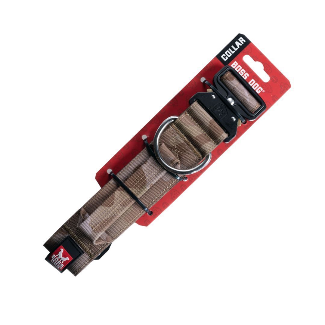Boss Dog Tactical Collar (Large, Tan Camo)