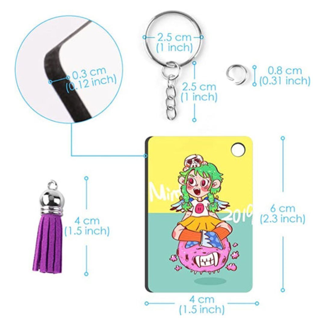 HTVRONT Sublimation Rectangle Keychain Blanks Bulk with Blue Protective Film (120Pcs)