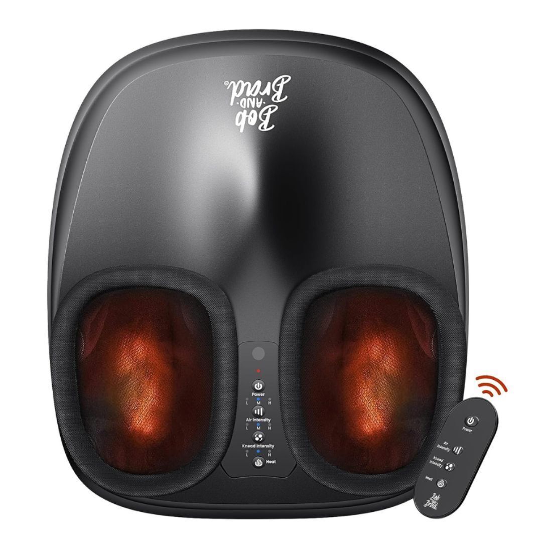 BOB AND BRAD Lite Foot Massager Machine with Heat for Men Size 12 (Black)