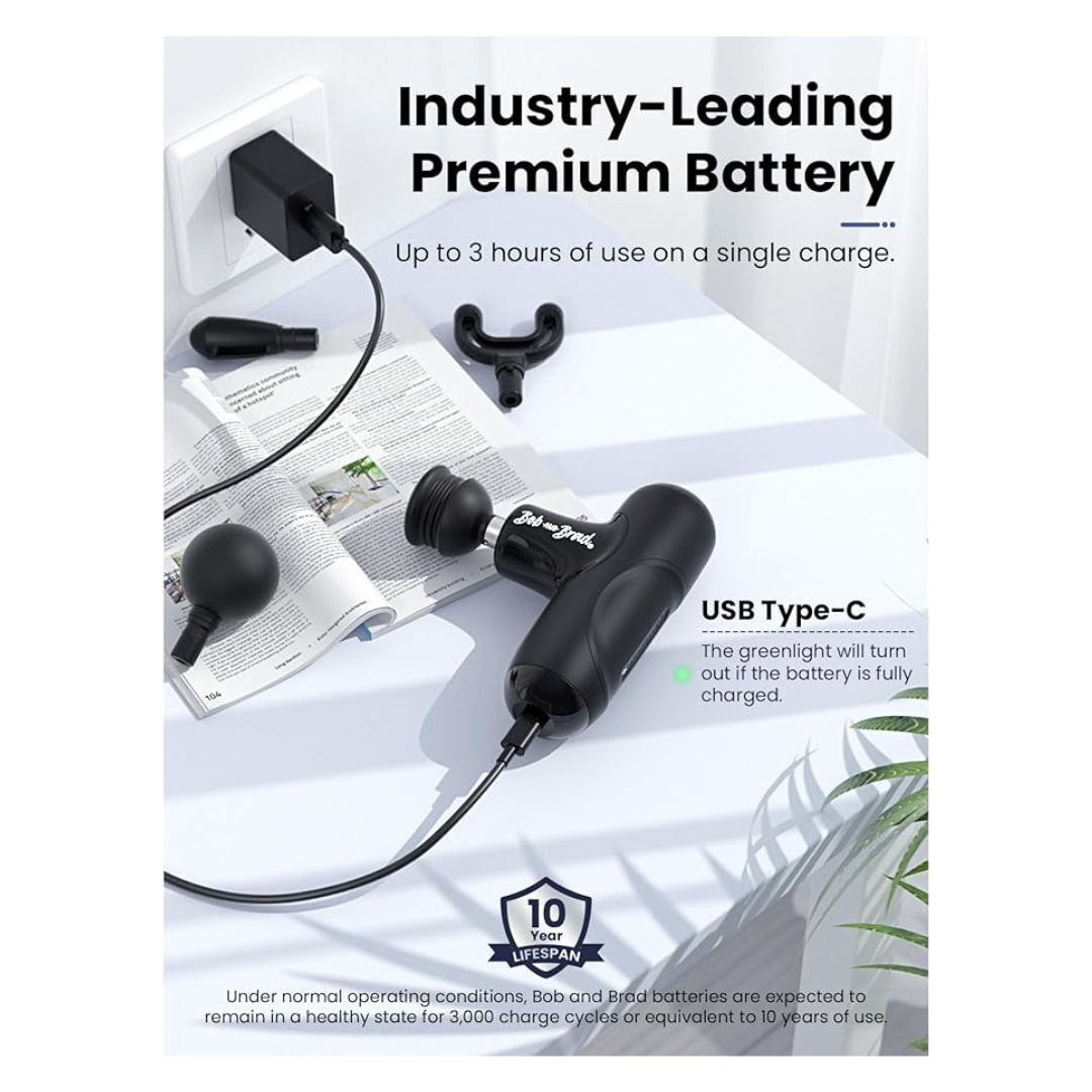 BOB AND BRAD Q2 Mini Pocket-Sized Deep Tissue, with Carry Case