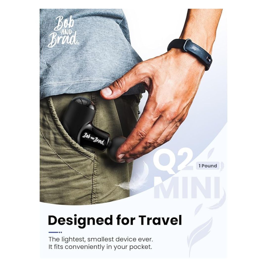BOB AND BRAD Q2 Mini Pocket-Sized Deep Tissue, with Carry Case