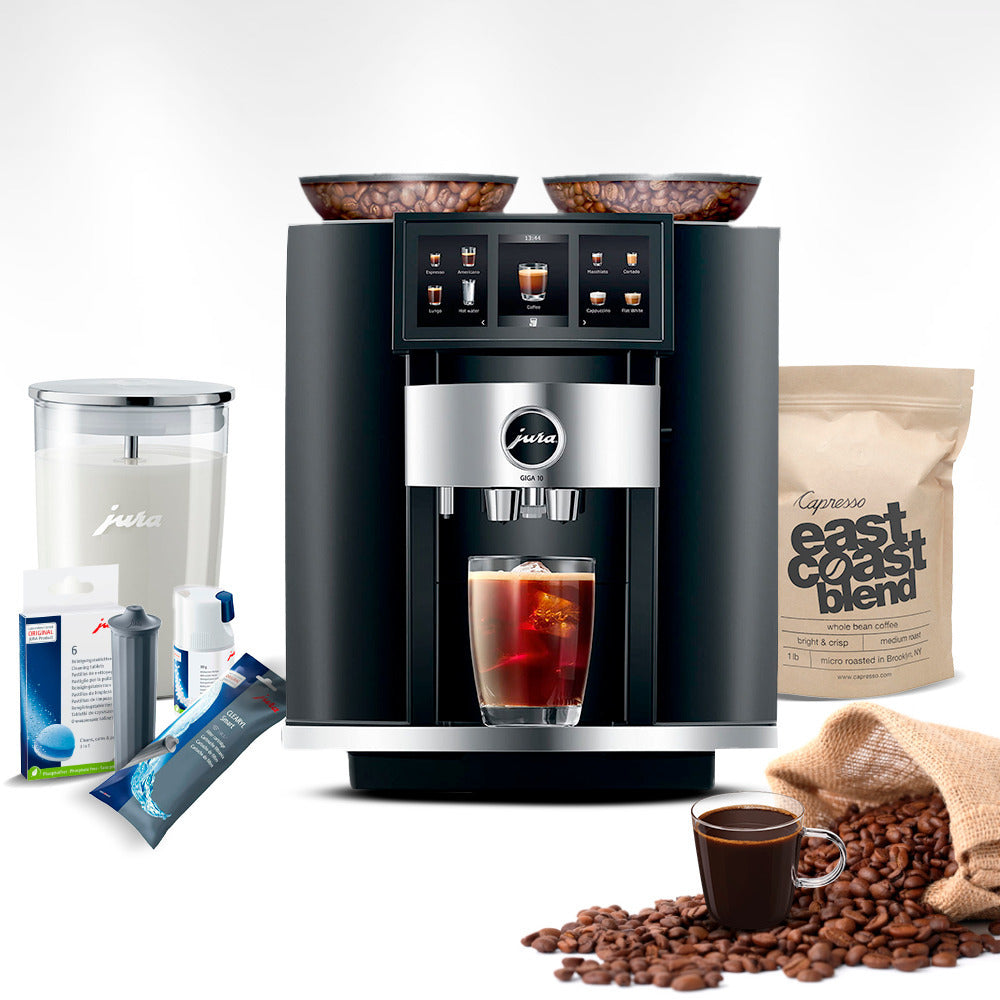 Jura GIGA 10 Automatic Espresso Machine Diamond Black Bundle (Open Box)