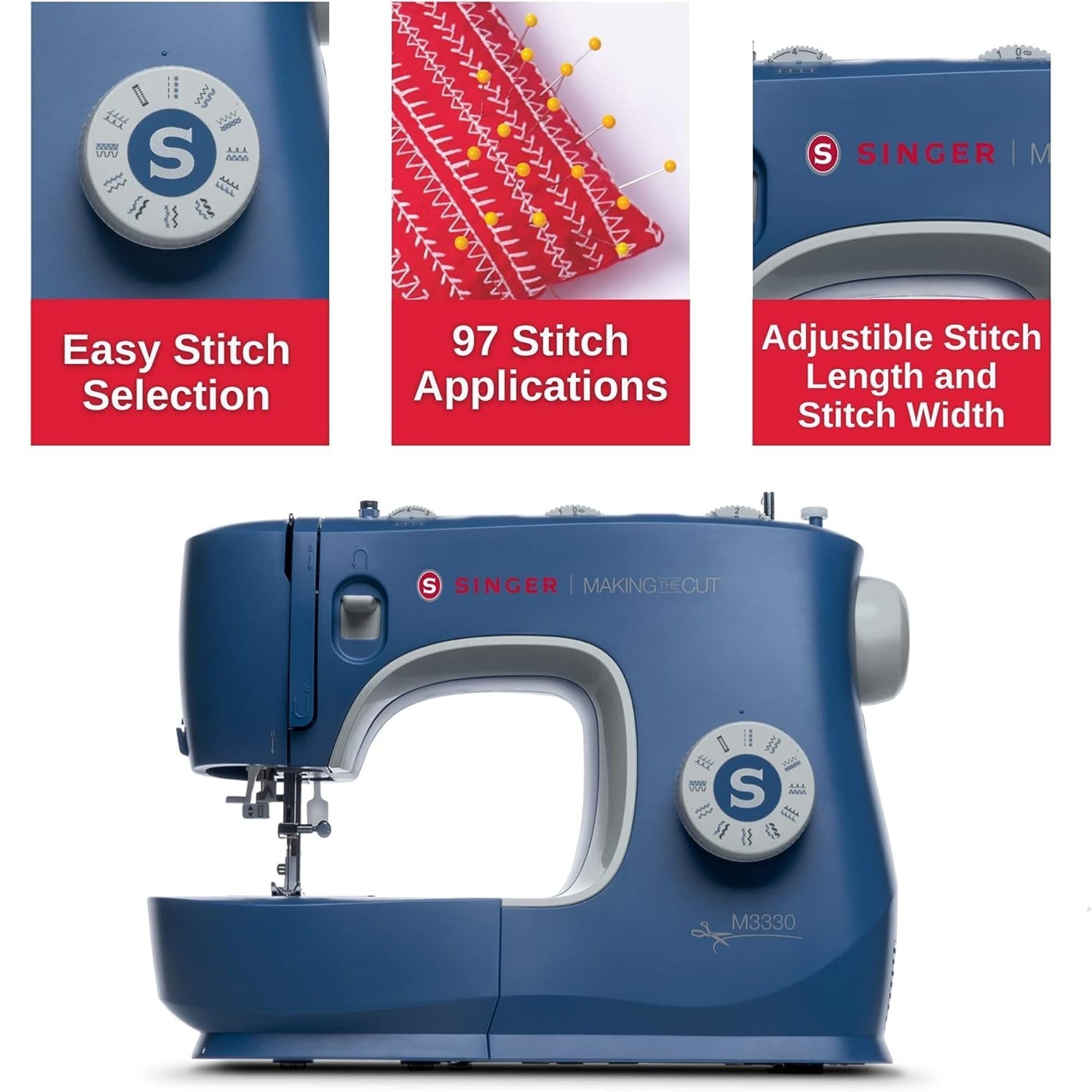 SINGER | M3300 Sewing Machine with 97 Stitch Applications