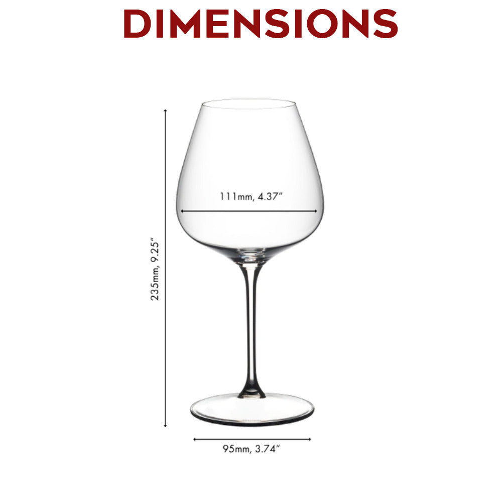 Riedel Grape Pinot Noir, Wine Glass (4) with Cloth and Wine Pourer Bundle