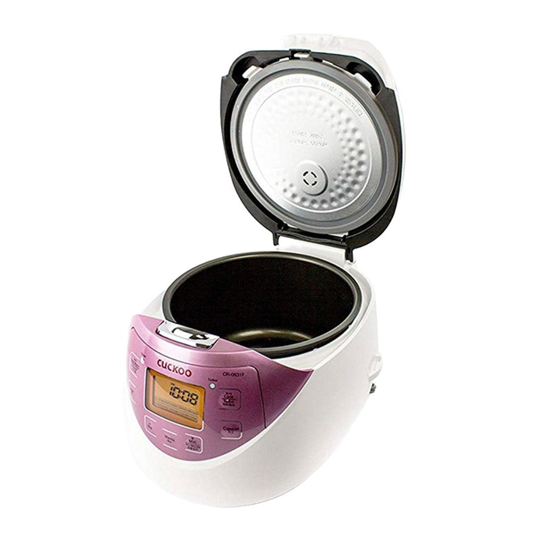 CUCKOO CR-0631F | 6-Cup (Uncooked) Micom Rice Cooke, 8 Menu Options White/Pink