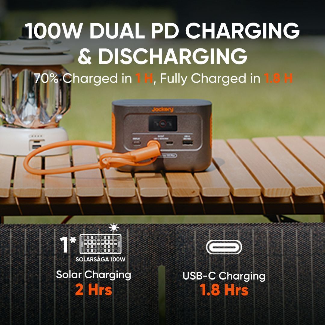 Jackery Explorer 100 Plus Portable Power Station with LiFePO4 Battery
