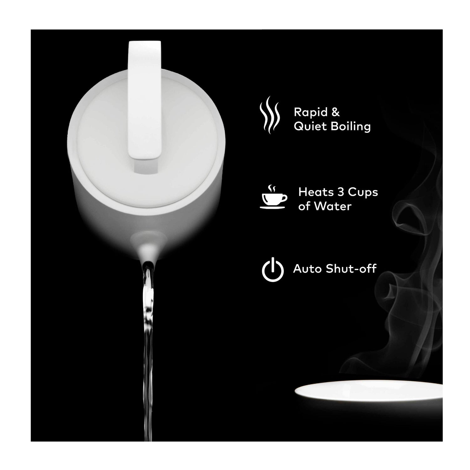 ChefWave Electric Lightweight Pour-over Kettle for Coffee And Tea, Matte White