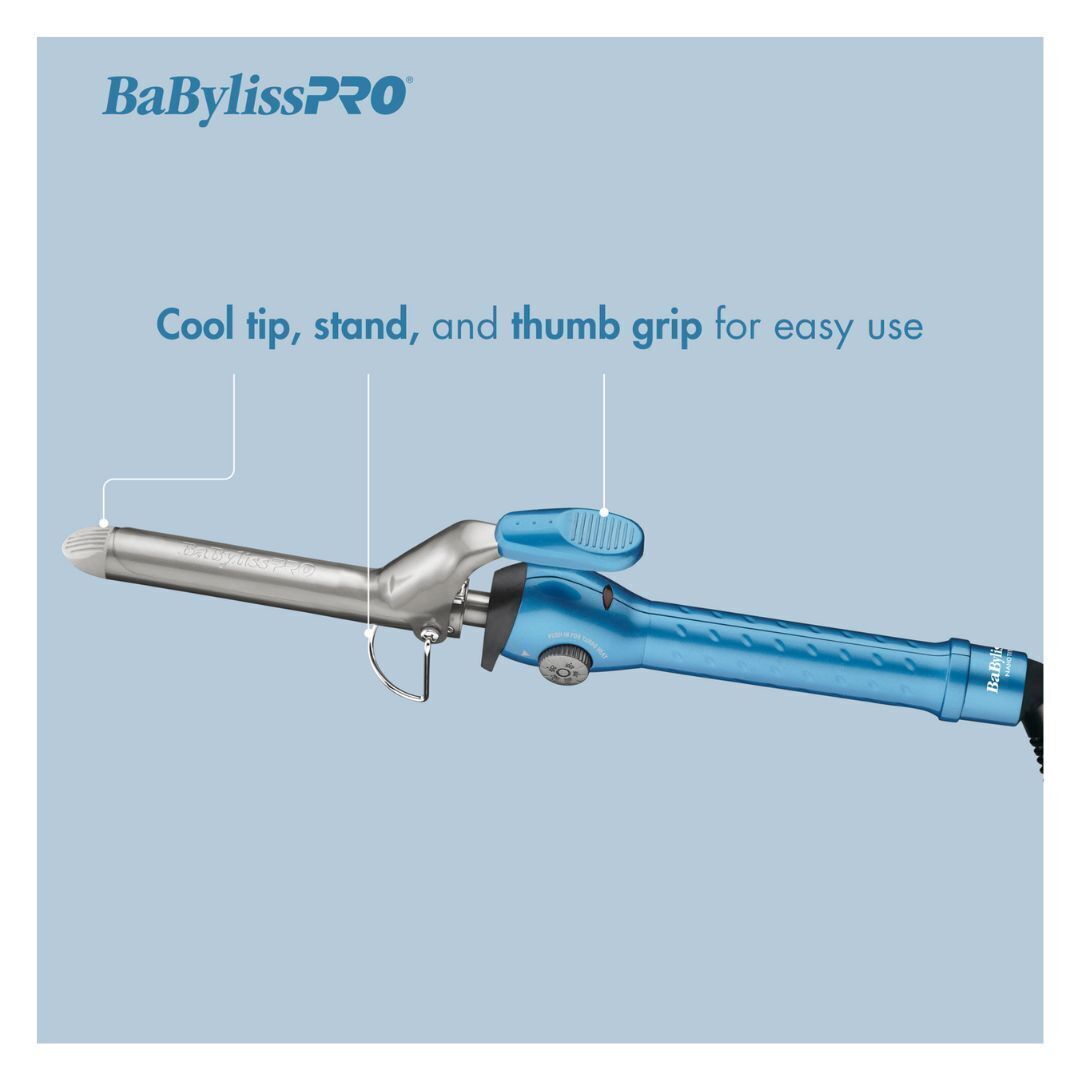 BaBylissPRO Nano Titanium 1 1/4-Inch Spring Curling Iron for Larger, Looser Curls, and Waves
