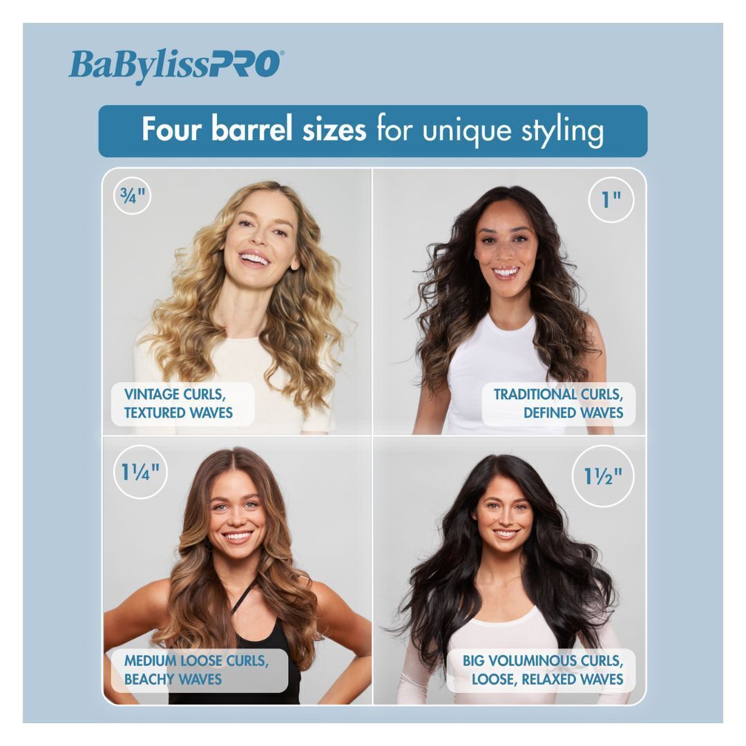 BaBylissPRO Nano Titanium 1 1/4-Inch Spring Curling Iron for Larger, Looser Curls, and Waves