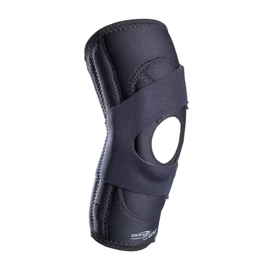 DonJoy Lateral J Patella Knee Support Brace with Hinge: Drytex, Right Leg, Large