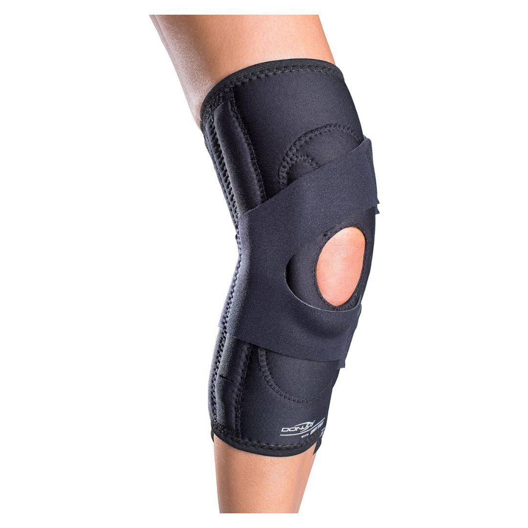 DonJoy Lateral J Patella Knee Support Brace with Hinge: Drytex, Left Leg, Large
