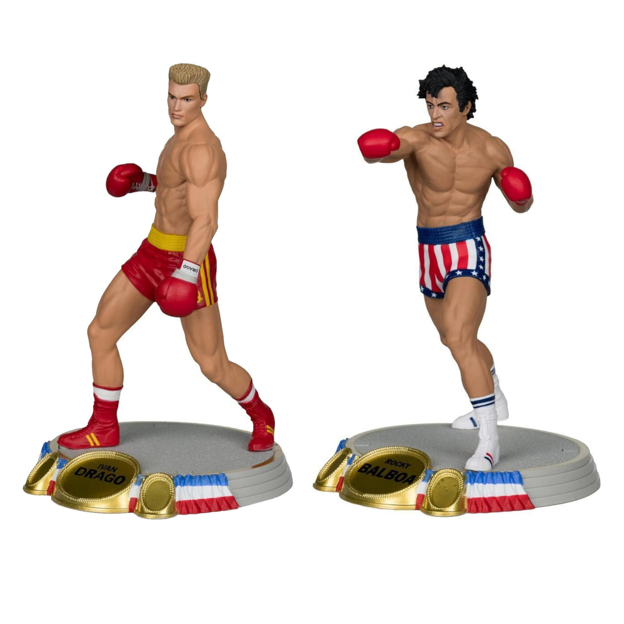 McFarlane Toys Rocky IV Movie Boxer Rocky Balboa 6 Inch Posed Figure Bundle