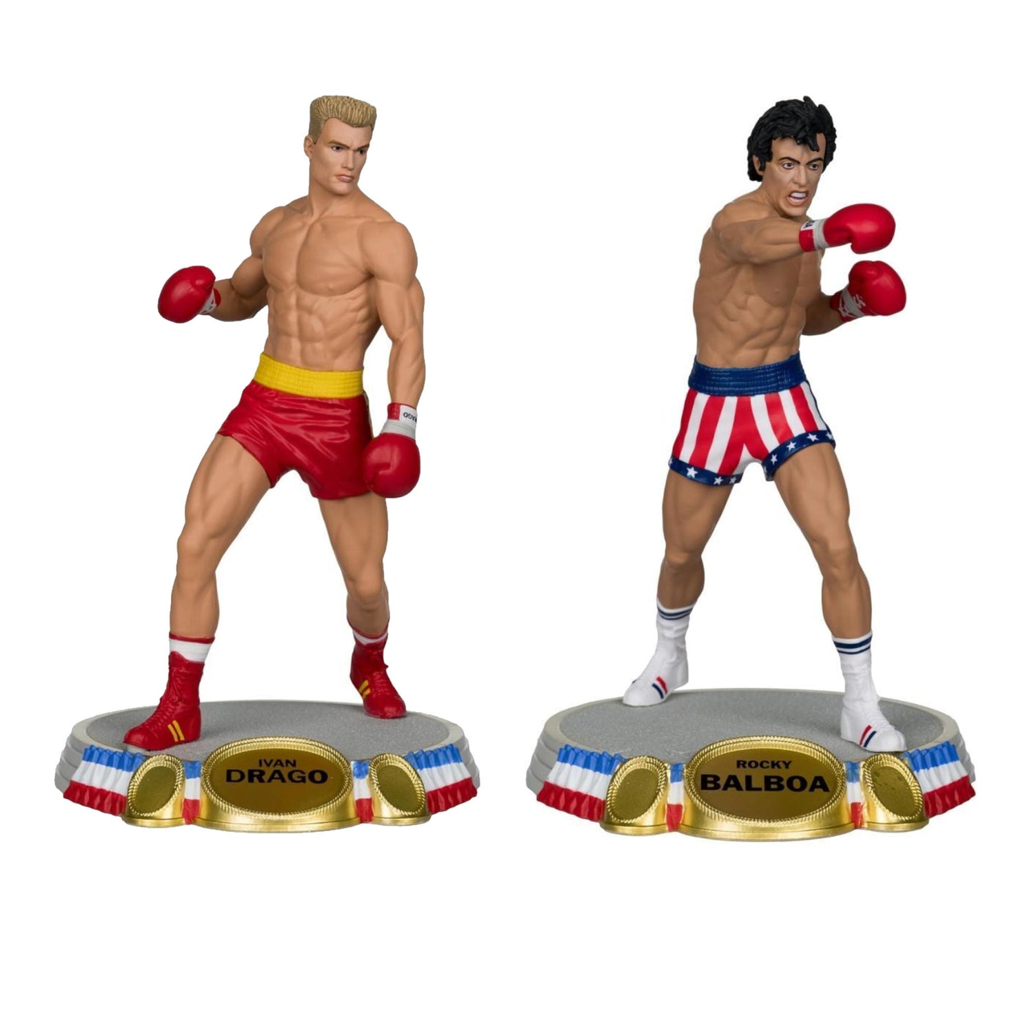 McFarlane Toys Rocky IV Movie Boxer Rocky Balboa 6 Inch Posed Figure Bundle