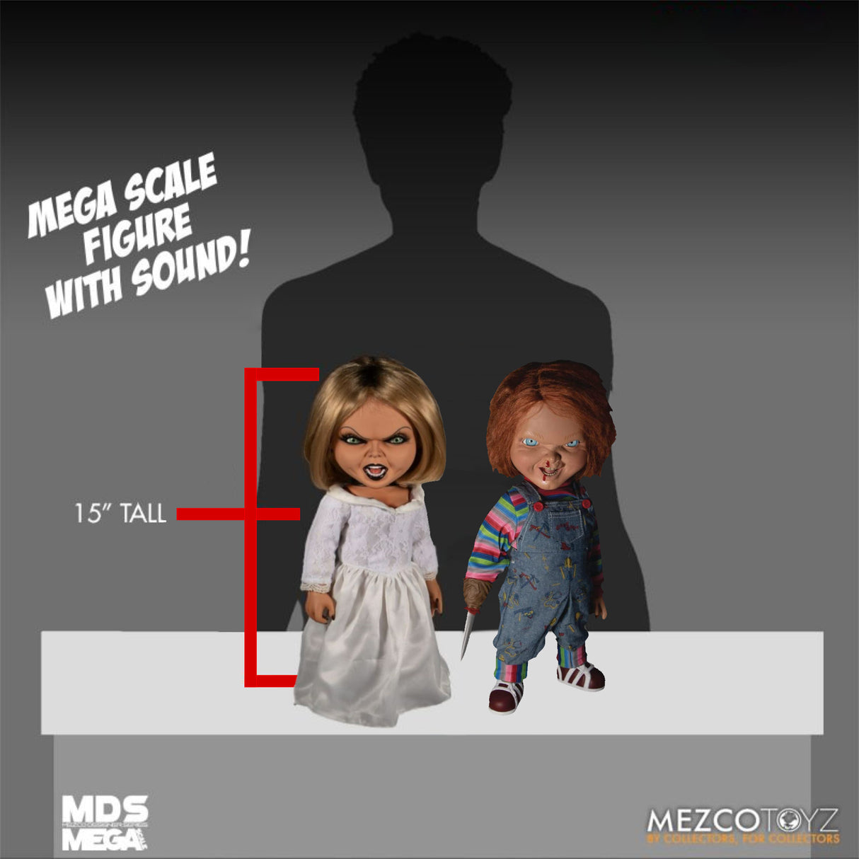 Mezco Toys - Mega Scale Talking Chucky & Tiffany Figures with Sound (Bundle)