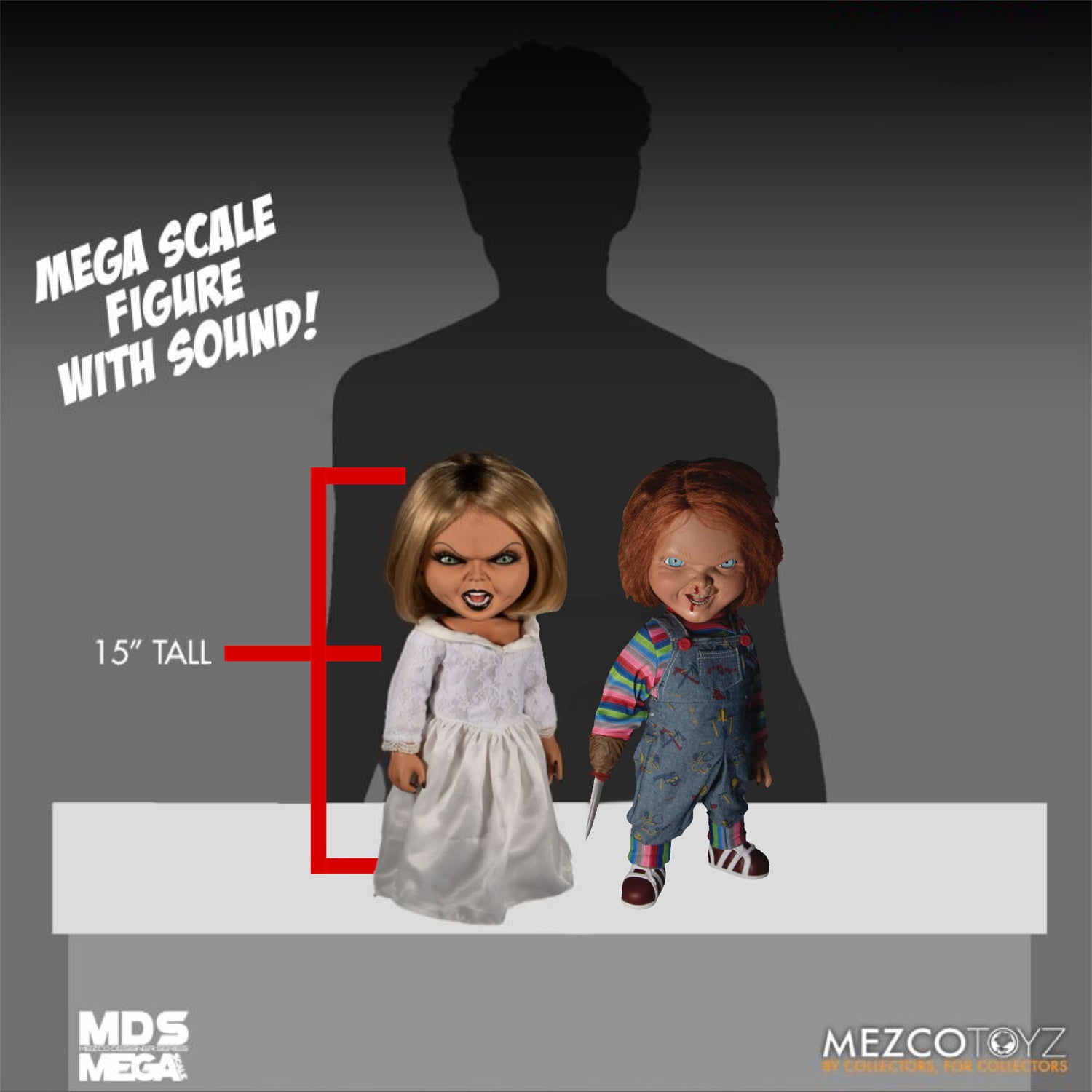 Mezco Toys - Mega Scale Talking Chucky & Tiffany Figures with Sound (Bundle)
