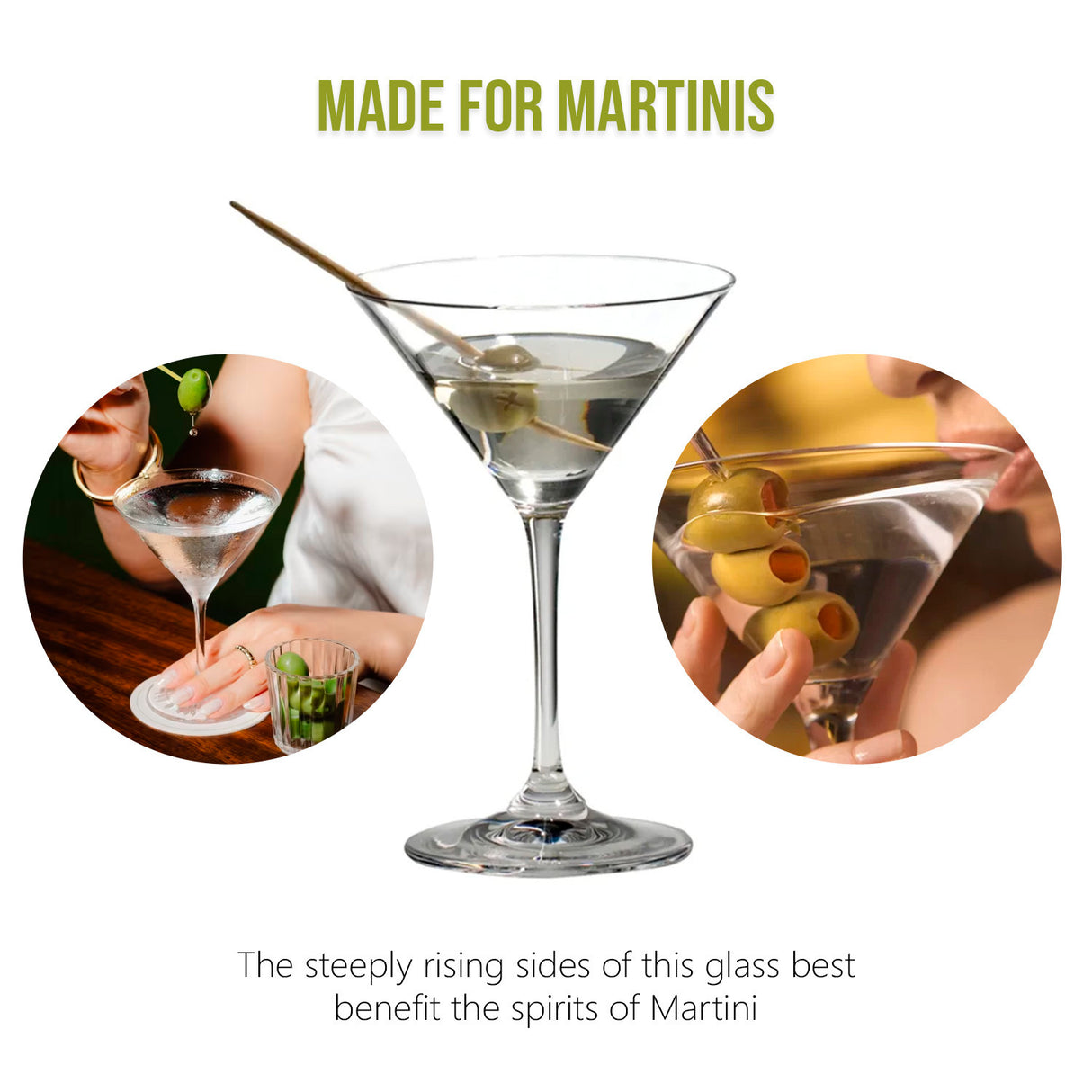 Riedel Vinum Martini Glass (6-Pack) with Microfiber Polishing Cloth