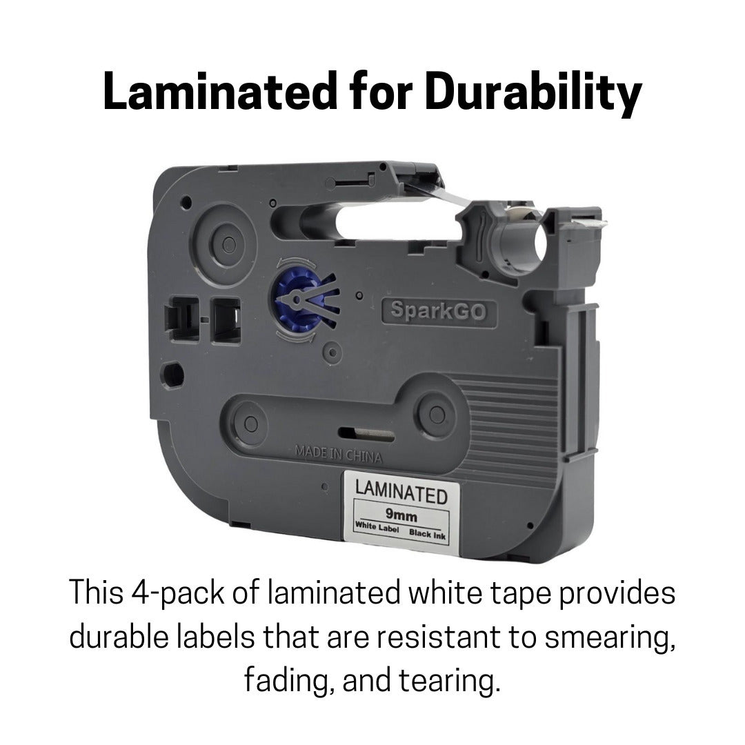 SparkGo Laminated Label Tape T-221E 4 Pack