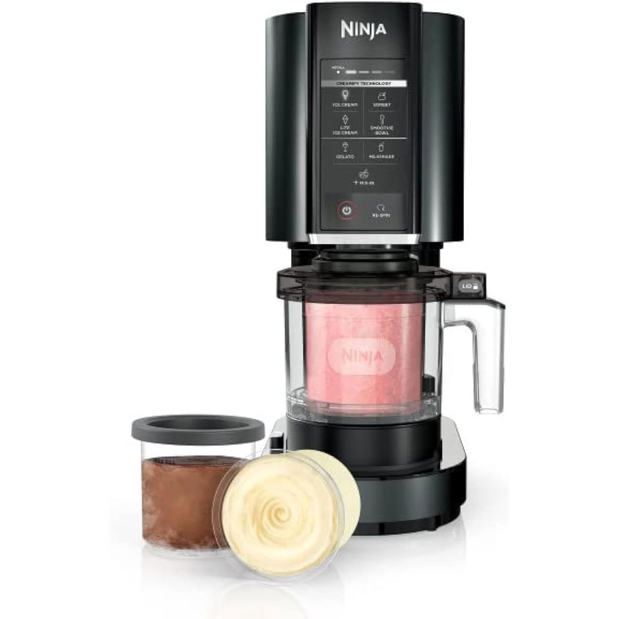 Ninja CREAMi Ice Cream, Sorbet, Milkshake Maker + 4 CREAMi Pints, Black