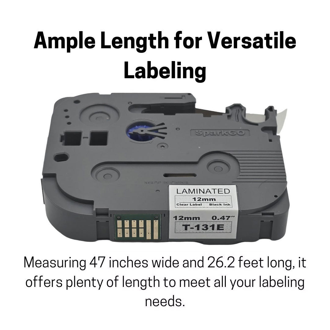 parkGo Non-Laminated Label Tape T-131E 4 Pack