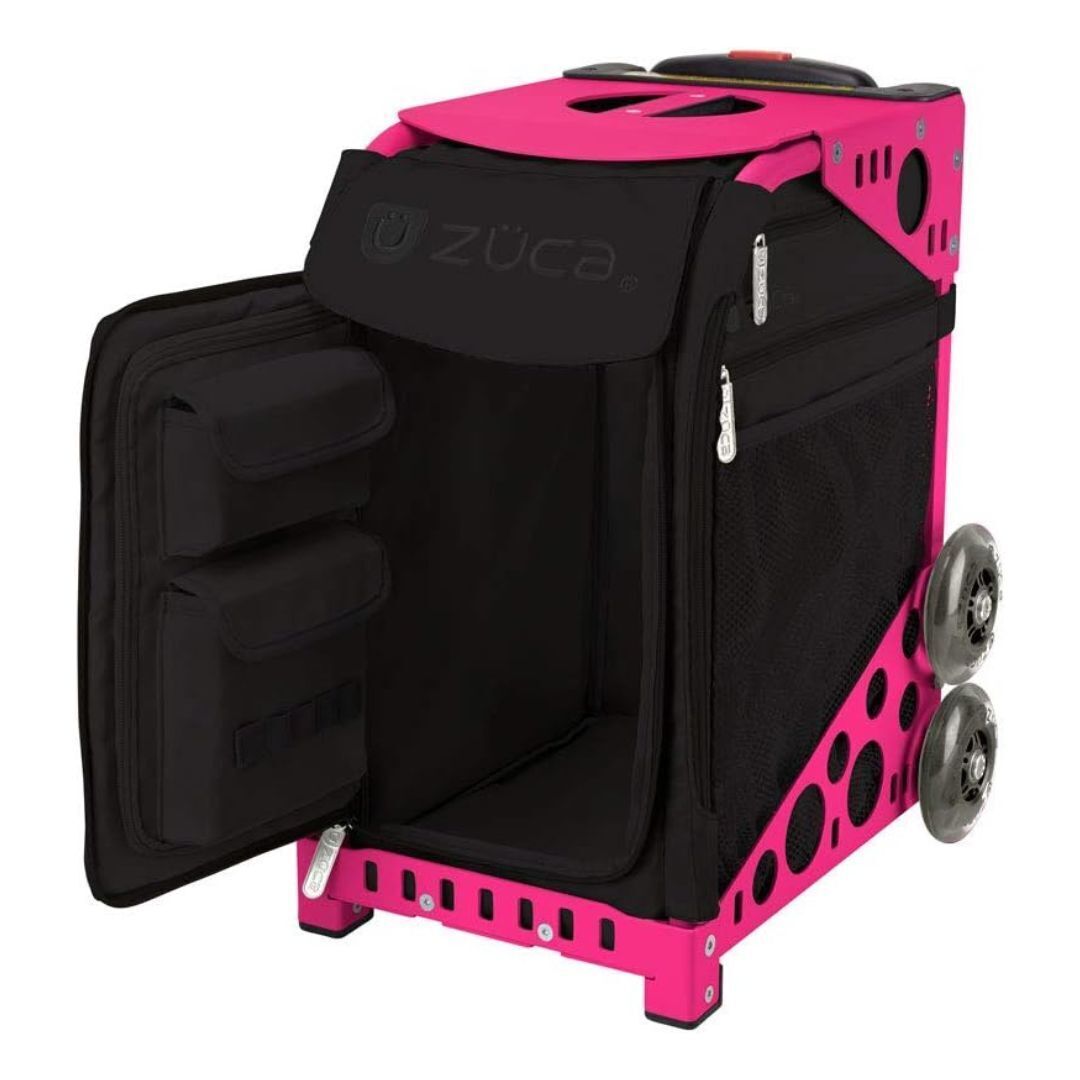 ZUCA Stealth Insert Bag and Neon Pink Frame with Flashing Wheels