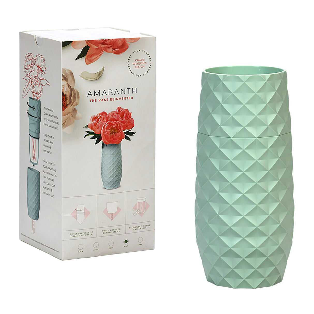 Amaranth 10-Inch Floral Care Impact Resistant Smarter Vase (Teal)