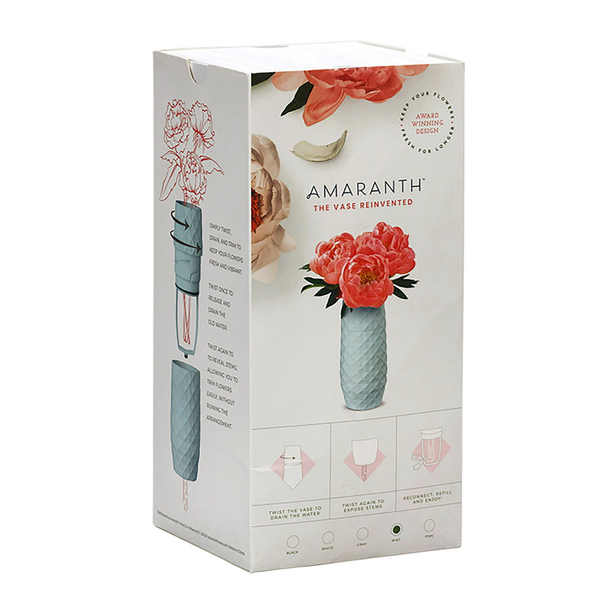 Amaranth 10-Inch Floral Care Impact Resistant Smarter Vase (Teal)