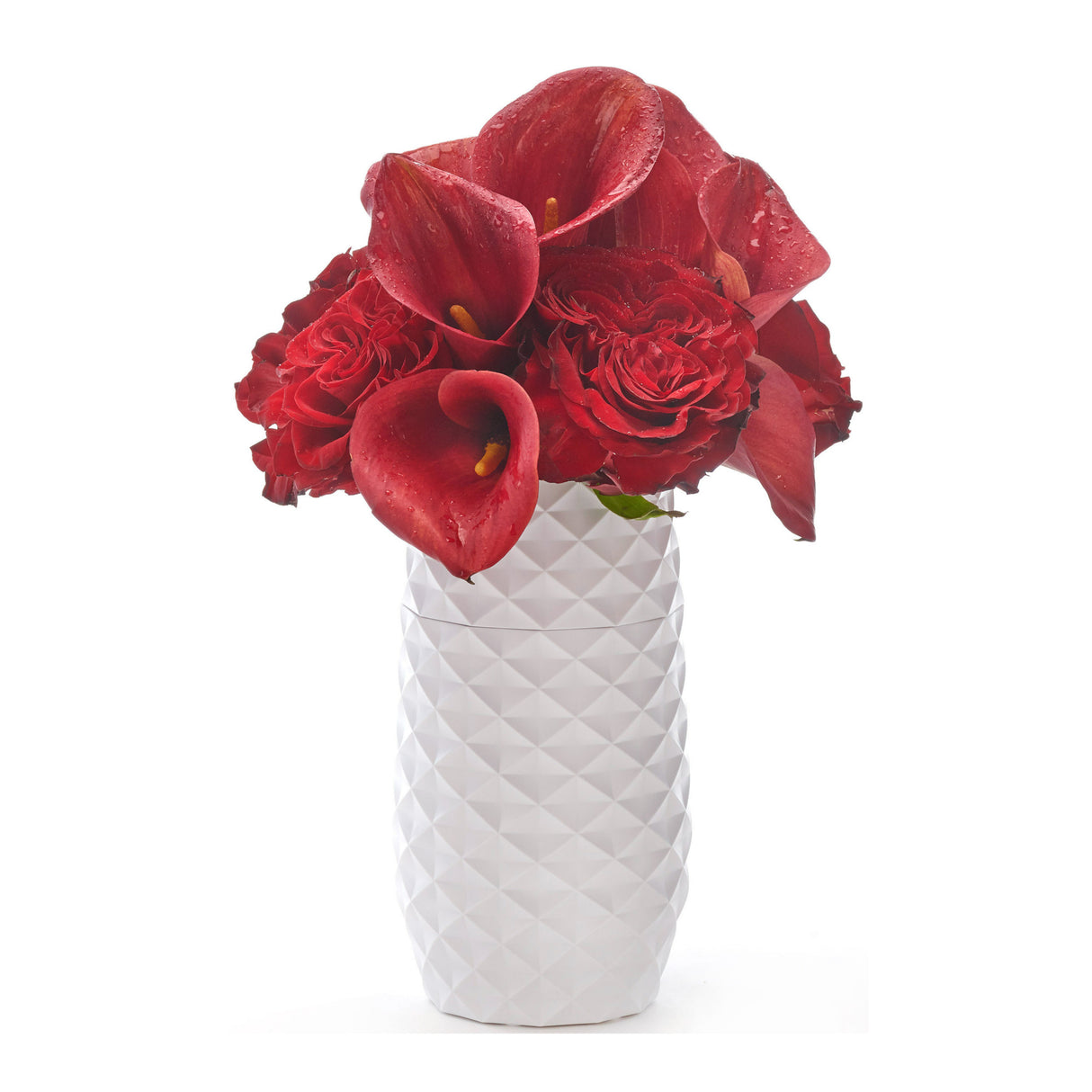 Amaranth 10-Inch Floral Care Impact Resistant Smarter Vase (White)