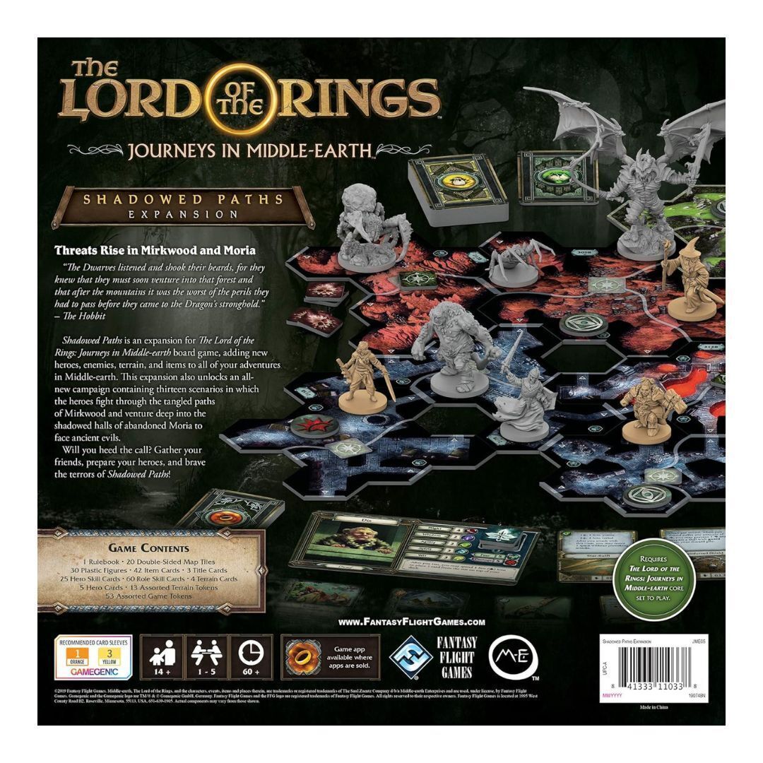 Fantasy Flight Games : The Lord of the Rings Journeys Board Game EXPANSION