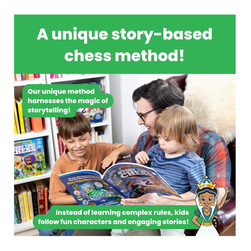 Story Time Chess Level 1 Kids Sets and Level 2 Strategy Expansion Set Bundle
